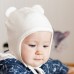 Велюровая шапка для новорожденных Magbaby Tessera с ушками 0-9 мес Молочный 100986