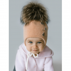 Зимняя вязаная шапка детская Дембохаус Персиковый 6-12 месяцев Аліка