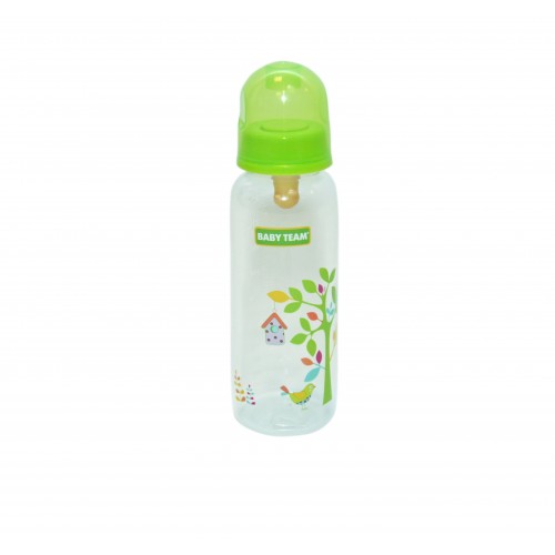Бутылочка для кормления с латексной соской Baby Team 250 мл Салатовый 1310