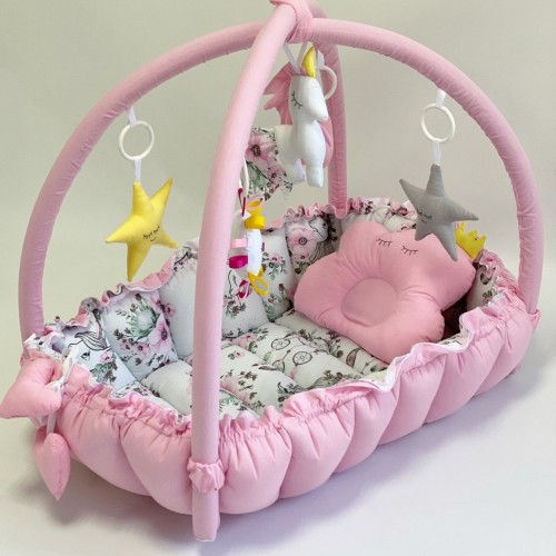 Кокон для новорожденных 2в1 Happy Luna Babynest Playmate Розовый 0748