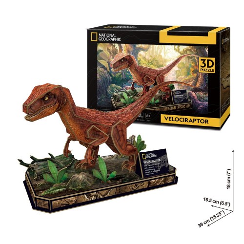 3D пазл CubicFun National Geographic Dino Велоцираптор 63 шт DS1053h