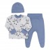 Набор одежды для новорожденных Bembi 1 - 6 мес Байка Серый/Голубой КП274