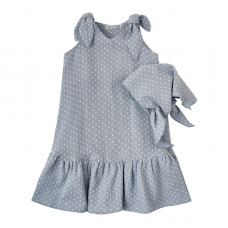 Платье для девочки из муслина Krako Голубой от 2 до 7 лет 4043D21