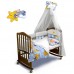 Детское постельное белье и бортики в кроватку Ontario Baby Premium без балдахина Сонный Мишка Белый/Голубой ART-0000435