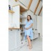 Комплект халат и ночнушка для беременных и кормящих Lullababe Melanie Голубой LB11ML107