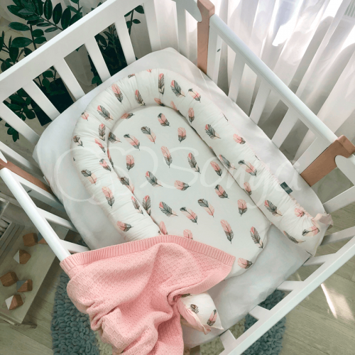Кокон для новорожденных Маленькая Соня Baby Design Перо пудра Розовый 5019404