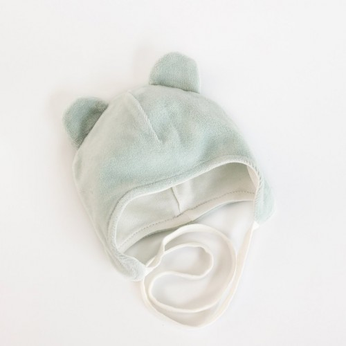 Велюровая шапка для новорожденных Magbaby Tessera с ушками 0-9 мес Светло-зеленый 100983