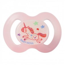 Пустышка силиконовая анатомическая ночная Baby-Nova 0-6 мес 1 шт Розовый 3962483