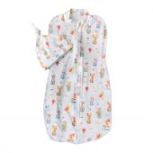 Пеленка кокон для новорожденных на молнии с шапочкой Embrace Белый/Оранжевый от 0 до 3 мес pkz067