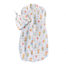 Пеленка кокон для новорожденных на молнии с шапочкой Embrace Белый/Оранжевый от 0 до 3 мес pkz067