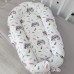 Кокон для новорожденных Oh My Kids Soft OMK Bunnies Сатин Белый/Лиловый Кокос 2 см КК-232-ОМК