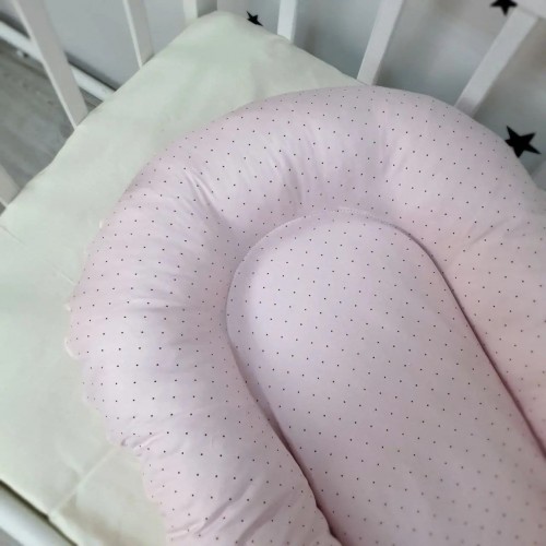 Кокон для новорожденных Oh My Kids Soft OMK Pinky dots Сатин Розовый Поролон 2 см КК-243-OMK