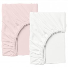 Простынь на резинке для подростков Cosas набор 2 шт 90х200х20 см Розовый/Белый Set_White_Pudra_90x200_2