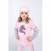 Детский костюм для девочки из двунитки Vidoli от 3 до 5.5 лет Розовый G-20625W
