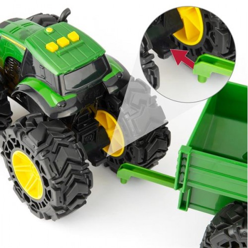 Детская машинка John Deere Kids Monster Treads Трактор с прицепом 47353