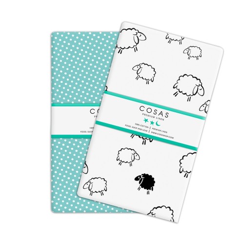 Детские наволочки Cosas Sheep Dots Mint Бязь 40х60 см