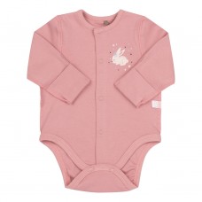 Боди для новорожденных Bembi 0 - 3 мес Интерлок Розовый/Белый БД202