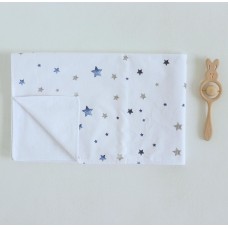 Непромокаемая пеленка для детей ELA Textile&Toys Звезды Белый/Синий 100х80 см WRD002S