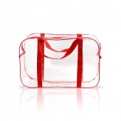 Прозрачная сумка в роддом L-new Сумочка 46х20х30 см Красный 5e9