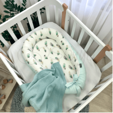 Кокон для новорожденных Маленькая Соня Baby Design Перо мята Мятный 5019405