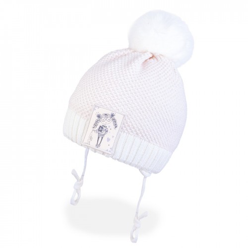 Зимняя шапка детская Tutu 1 - 4 лет Вязка Молочный 3-005835