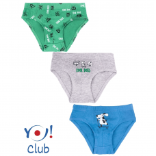 Детские трусы для мальчика 3шт YO Зеленый/Серый/Синий 1,5-2 года BMC-0029