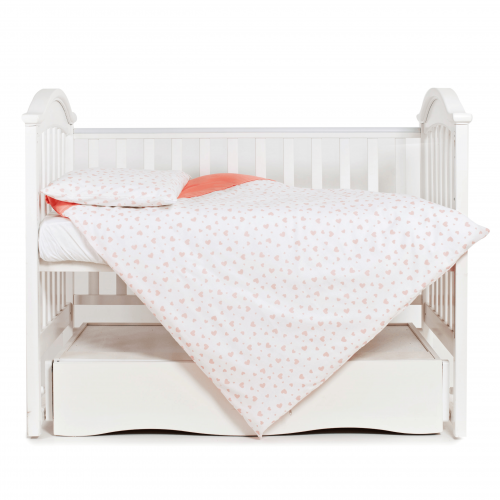 Детское постельное белье в кроватку Twins Romantic Розовый/Белый 3024-R-005