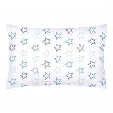 Наволочка на подушку для подростков Cosas евро 50х70 см Белый/Голубой StarsClear_GreyBlue_50