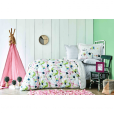 Покрывало и постельное белье для подростков Karaca Home Forest Зеленый/Белый 160х220 svt-2000022245968