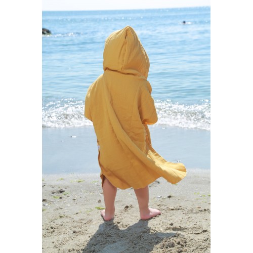 Детское полотенце пончо с капюшоном Маленькая Соня Муслин Горчичный 10066276