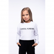 Лонгслив для девочки Vidoli School forever от 8 до 10 лет Белый G-21937W