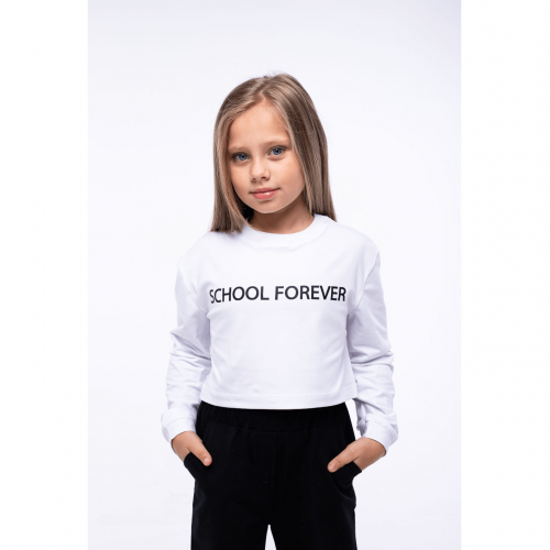 Лонгслив для девочки Vidoli School forever от 8 до 10 лет Белый G-21937W