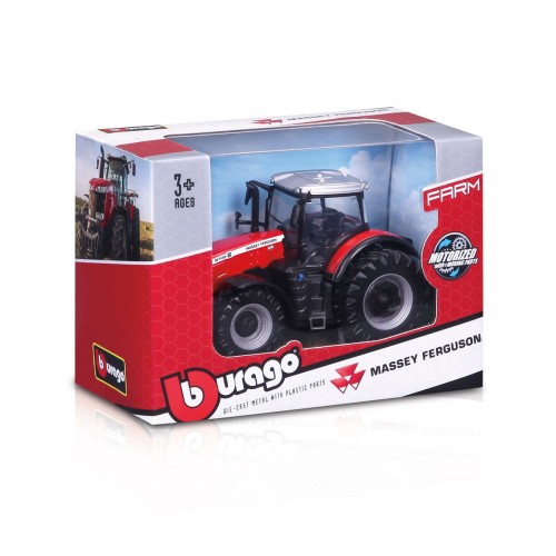 Модель машинки Bburago Massey Ferguson 8740S Трактор Красный 18-31613