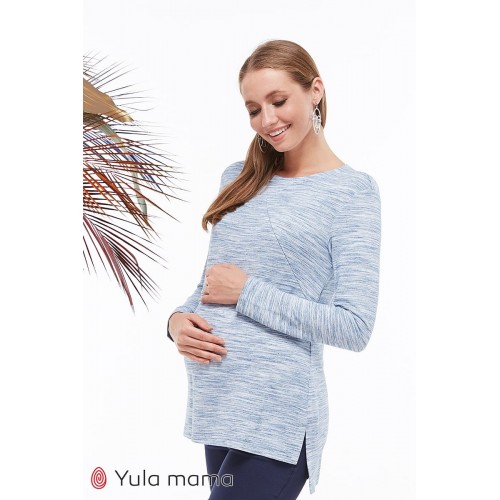 Туника для беременных и кормящих Юла мама Kim TN-39.021 джинсово-синий меланж