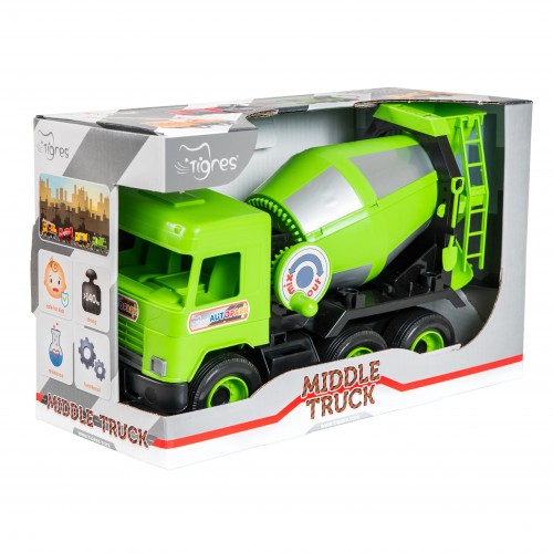 Модель машинки Тигрес Middle truck Бетономешалка Зеленый 39485