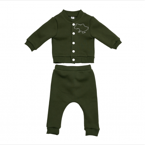 Детский костюм из трехнитки Twins Украина Хаки от 6 до 9 мес W-120-КТУУ-74-06
