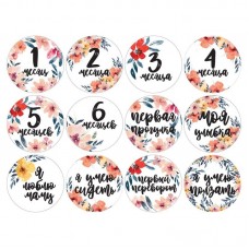 Набор наклеек для фото Memiks Цветы 0-6 месяцев цветы-0-6-рус