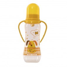 Бутылочка для кормления с латексной соской Baby Team 250 мл Желтый 1311