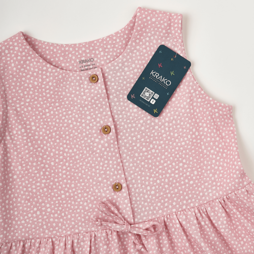 Платье для девочки с коротким рукавом Krako Розовые горошки Розовый от 7 до 8 лет 4026D21
