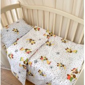Детское постельное белье в кроватку BetiS Веселі жирафчики Ранфорс Желтый 27690017