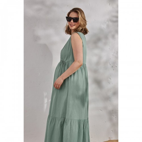 Летнее платье для беременных и кормящих Юла Мама Noemie Зеленый DR-24.042