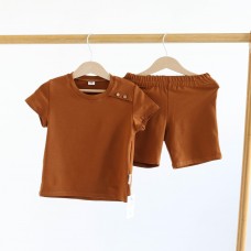 Костюм футболка и шорты для мальчика ELA Textile&Toys 2 - 8 лет Кулир Коричневый JSB001KM