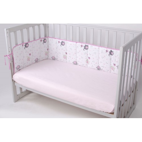 Бортики в детскую кроватку Veres Elephant pink 154.01.2 185х32 см