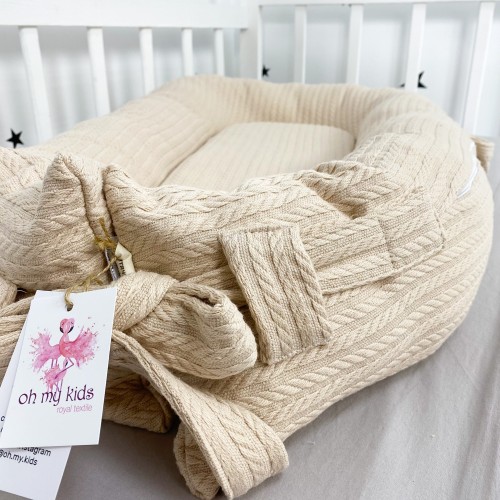 Кокон для новорожденных Oh My Kids Soft OMK Beige Пике Бежевый Кокос 6 см КК-250-OMK