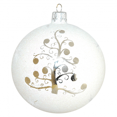 Новогодний шар на елку Santa Shop Сахарная Елка с узорами Белый 10 см 7806723209125