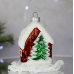 Елочная игрушка Santa Shop Засніжений будиночок Коричневый 7 см 4820001165500