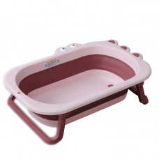 Складная ванночка детская со сливом Babyhood Крокодил Розовый BH-327P