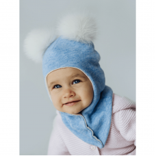 Зимняя шапка шлем детская Дембохаус Голубой 6-12 месяцев Чача