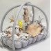 Кокон для новорожденных 2в1 Happy Luna Babynest Playmate Серый/Белый/Коричневый 0745