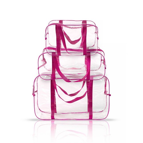 Прозрачная сумка в роддом 3 шт Сумочка Розовый 12_5_mxll